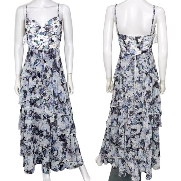Fame and Partners The Catherine Tiered Bustier Floral Print Gown Maxi Dress - Picture 2 of 16